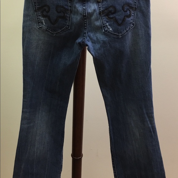 Express Rerock Jeans SZ 6 Boot cut distressed - Picture 3 of 8